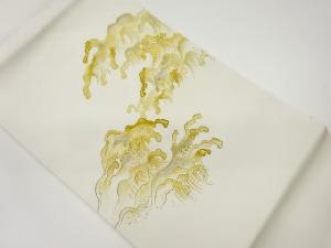 塩瀬金駒刺繍金銀彩荒波模様織出し名古屋帯